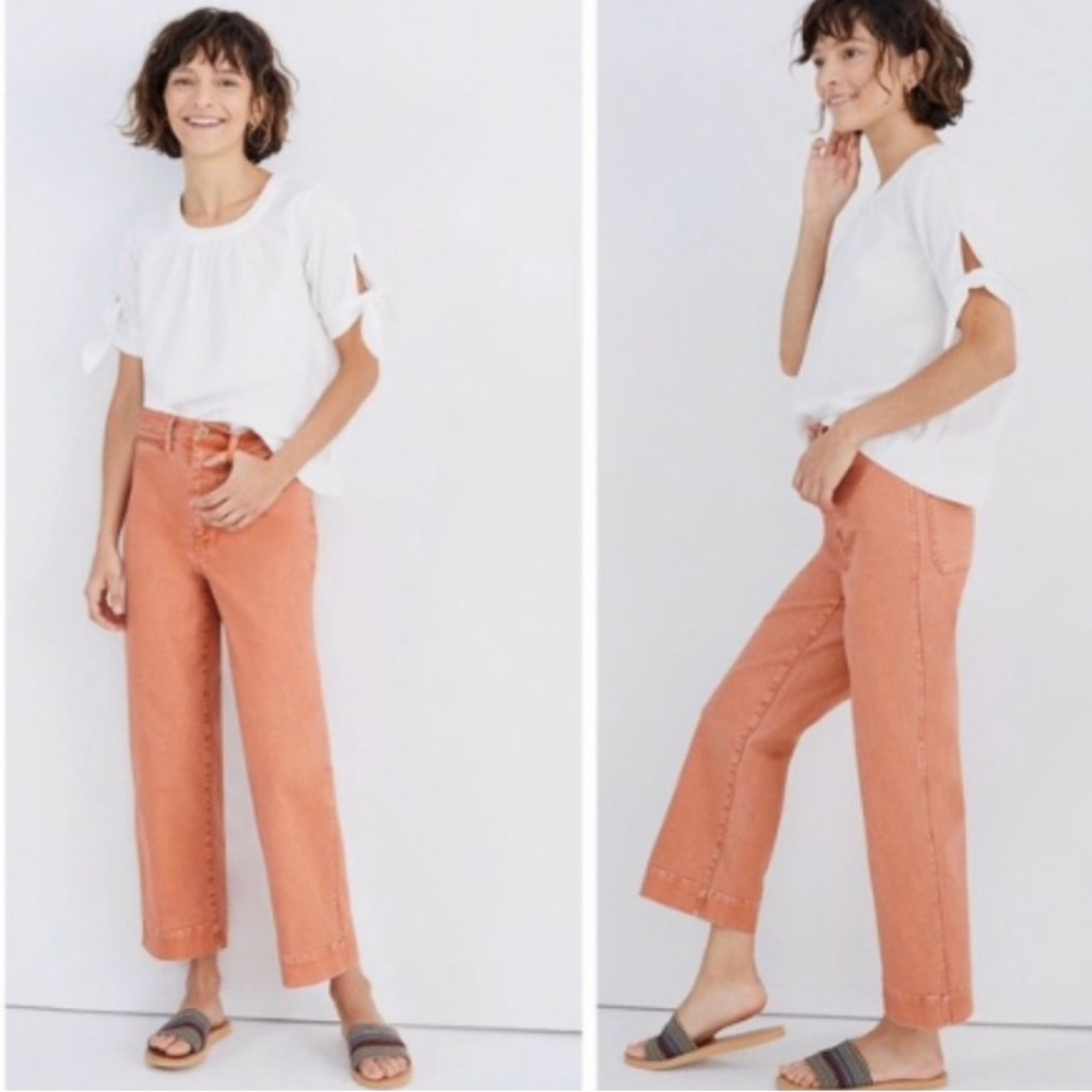 Madewell Emmett Slim Wide Leg Crop Pants